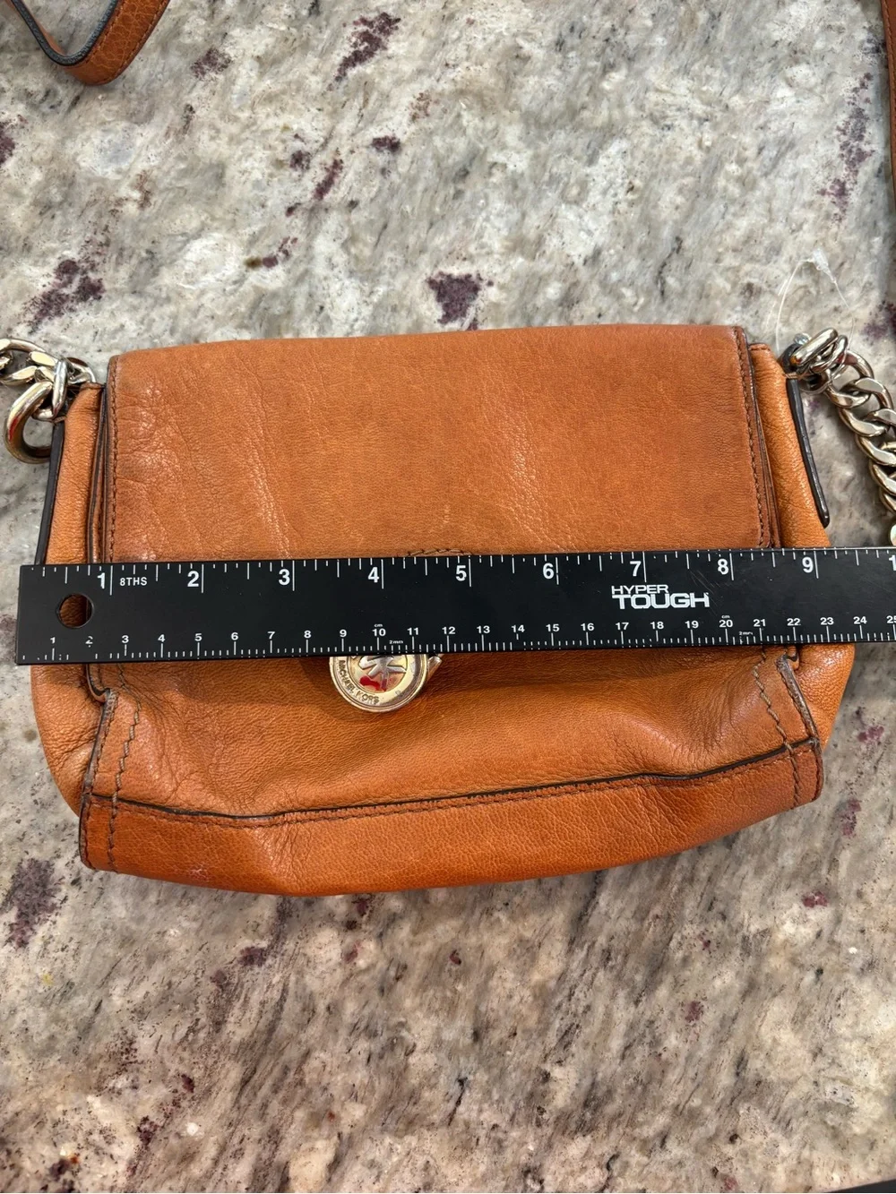 Michael Kors Tan Leather Crossbody with Gold Hardware